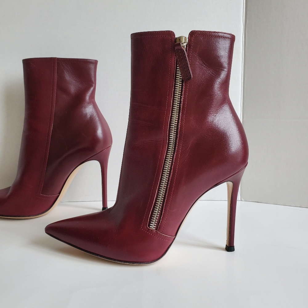GIANVITO ROSSI Pointed Toe Burgundy Boots 37